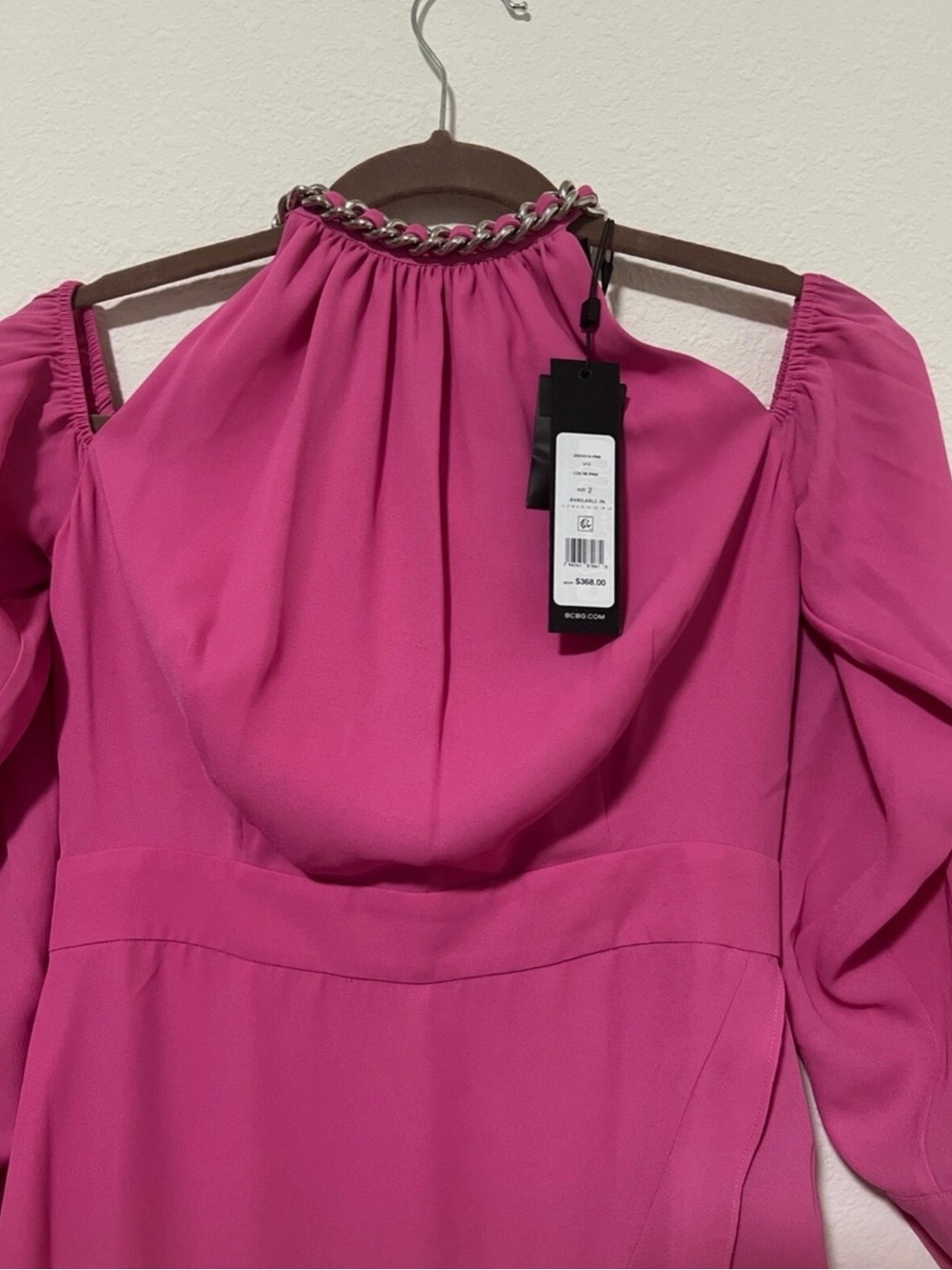 BCBG MAXAZIRA HIGH LOW DRESS Fuchsia - Picture 2 of 6